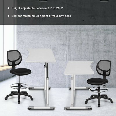 Mesh Drafting Office Chair with Adjustable Footrest and Height