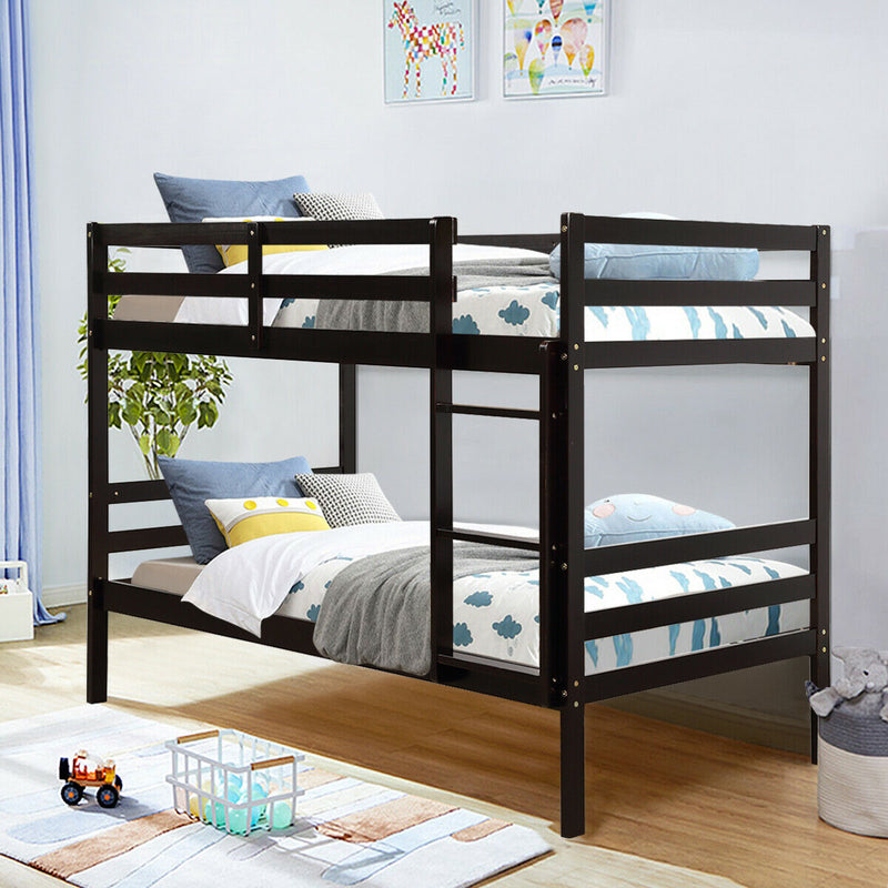 Hardwood Children Bunk Beds with Bed Ladder