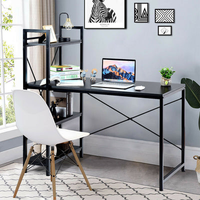 47.5" Writing Study Computer Desk with 4-Tier Shelves