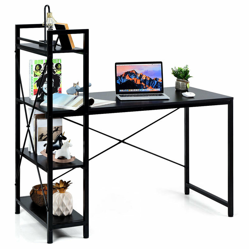 47.5" Writing Study Computer Desk with 4-Tier Shelves