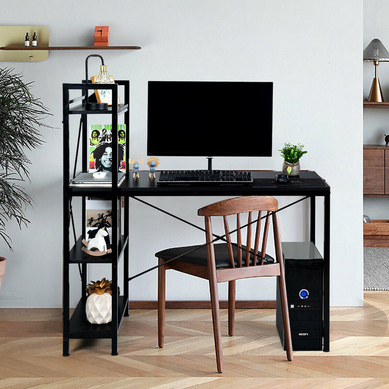 47.5" Writing Study Computer Desk with 4-Tier Shelves