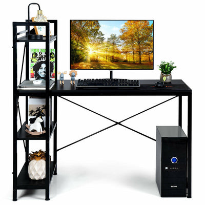 47.5" Writing Study Computer Desk with 4-Tier Shelves