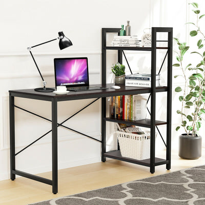 4 Tier Storage Shelves Computer Desk