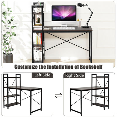 4 Tier Storage Shelves Computer Desk