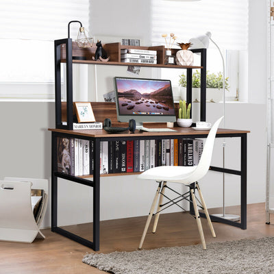 Storage Writing Desk Computer Desk with Hutch & Bookshelf