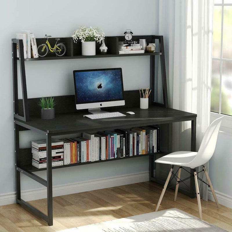 Storage Writing Desk Computer Desk with Hutch & Bookshelf