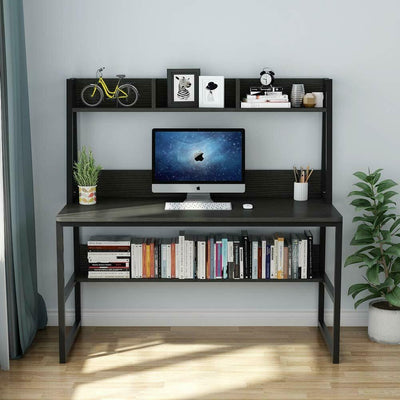 Storage Writing Desk Computer Desk with Hutch & Bookshelf