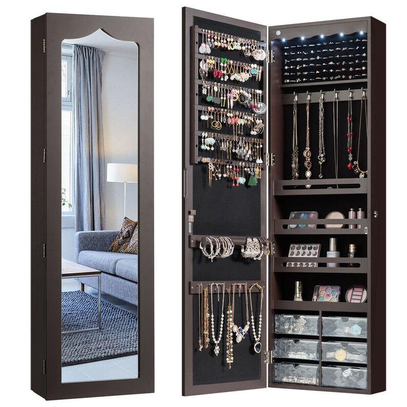 5 LEDs Jewelry Armoire Wall Mounted / Door Hanging Mirror