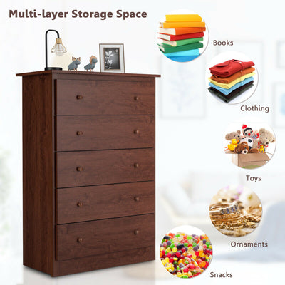 Freestanding Storage Cabinet Dresser with 5 Drawers