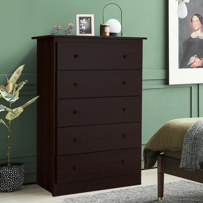 Freestanding Storage Cabinet Dresser with 5 Drawers