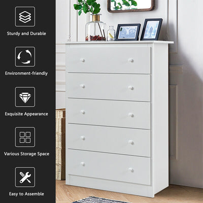 Freestanding Storage Cabinet Dresser with 5 Drawers