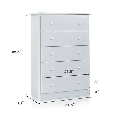 Freestanding Storage Cabinet Dresser with 5 Drawers