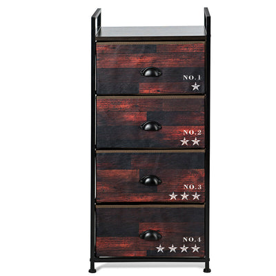 4-Drawer Metal Removable and Foldable Dresser Storage Tower Nightstand