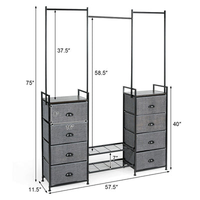 8-Drawer Fabric Dresser with Multi-functional Storage