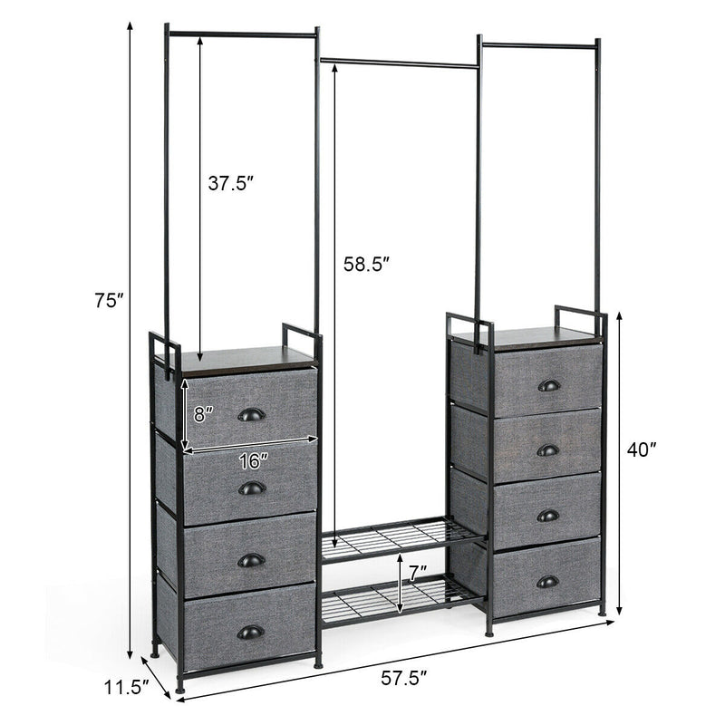 8-Drawer Fabric Dresser with Multi-functional Storage