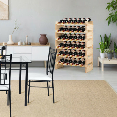 Wooden Wobble-Free Modular Wine Rack