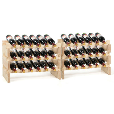 Wooden Wobble-Free Modular Wine Rack