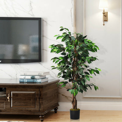 4 Ft In/Outdoor Trunks Artificial Ficus Silk Tree