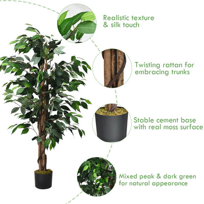 4 Ft In/Outdoor Trunks Artificial Ficus Silk Tree