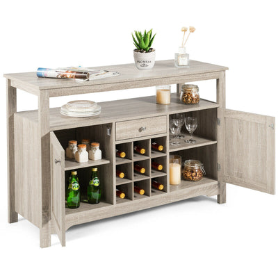 Buffet Server with Cabinet Wine Bottle Storage Sideboard