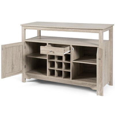 Buffet Server with Cabinet Wine Bottle Storage Sideboard