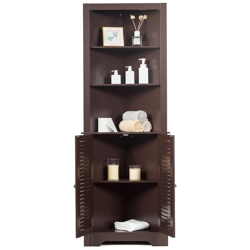 Freestanding Bathroom Corner Storage Cabinet with Shelves