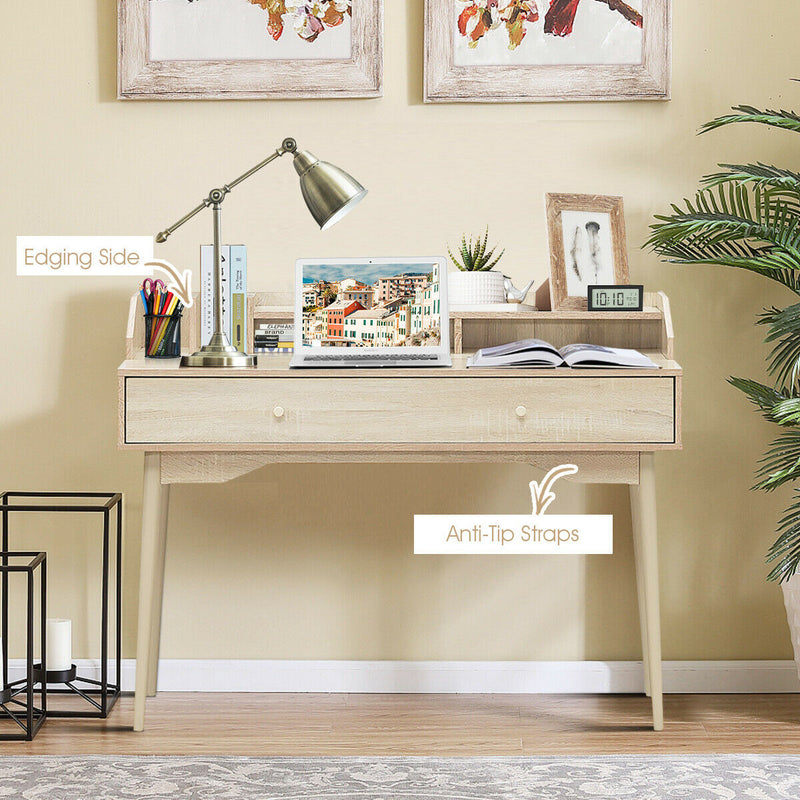 Writing Desk with Drawer Computer Wooden Desk