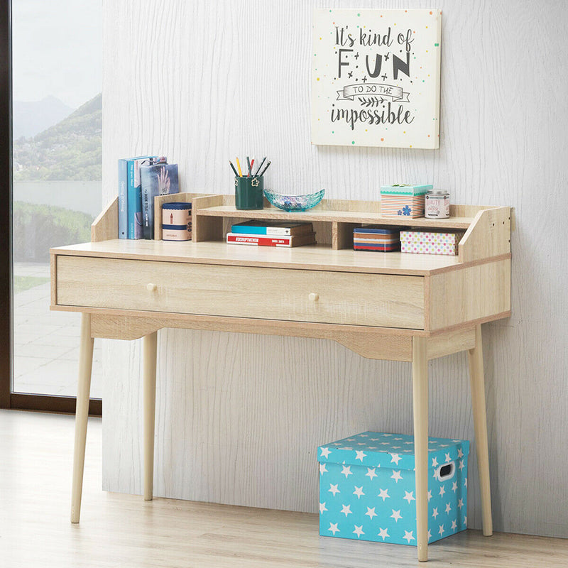 Writing Desk with Drawer Computer Wooden Desk