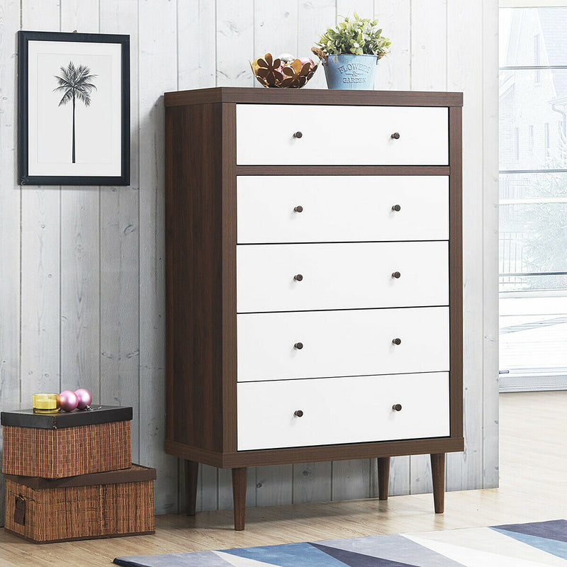 Freestanding Vertical Storage Organizer with 5 Drawers