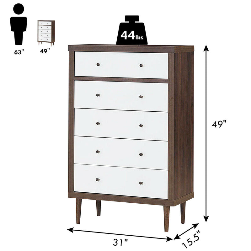 Freestanding Vertical Storage Organizer with 5 Drawers