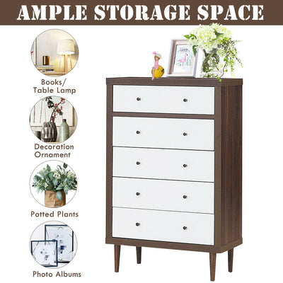 Freestanding Vertical Storage Organizer with 5 Drawers