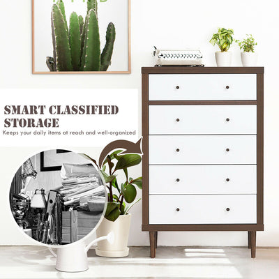 Freestanding Vertical Storage Organizer with 5 Drawers