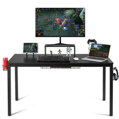 55 Inch Ergonomic Gaming Desk with Monitor Shelf