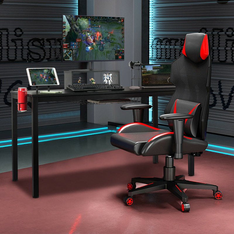 55 Inch Ergonomic Gaming Desk with Monitor Shelf