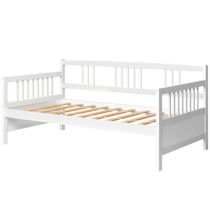 Twin Size Wooden Slats Daybed Bed Frame with Rails