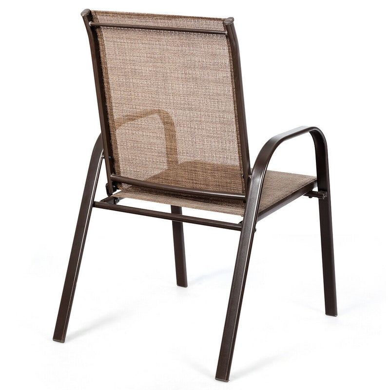 2 Pieces Patio Outdoor Dining Chair with Armrest