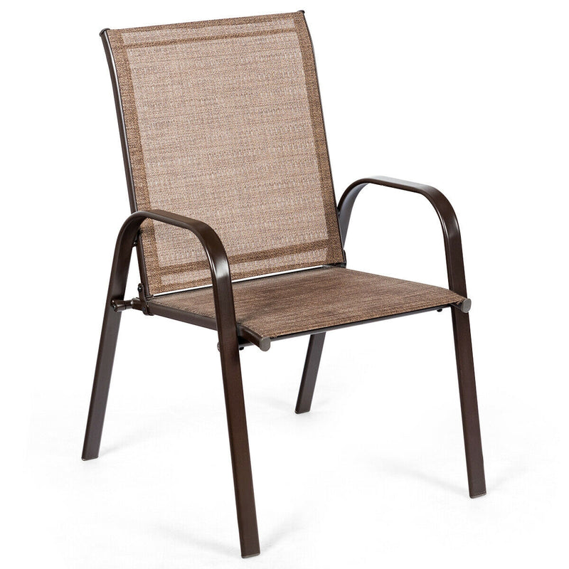 2 Pieces Patio Outdoor Dining Chair with Armrest