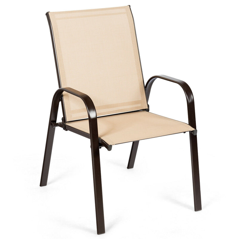 2 Pcs Patio Outdoor Dining Chair with Armrest