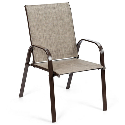 2 Pcs Patio Outdoor Dining Chair with Armrest