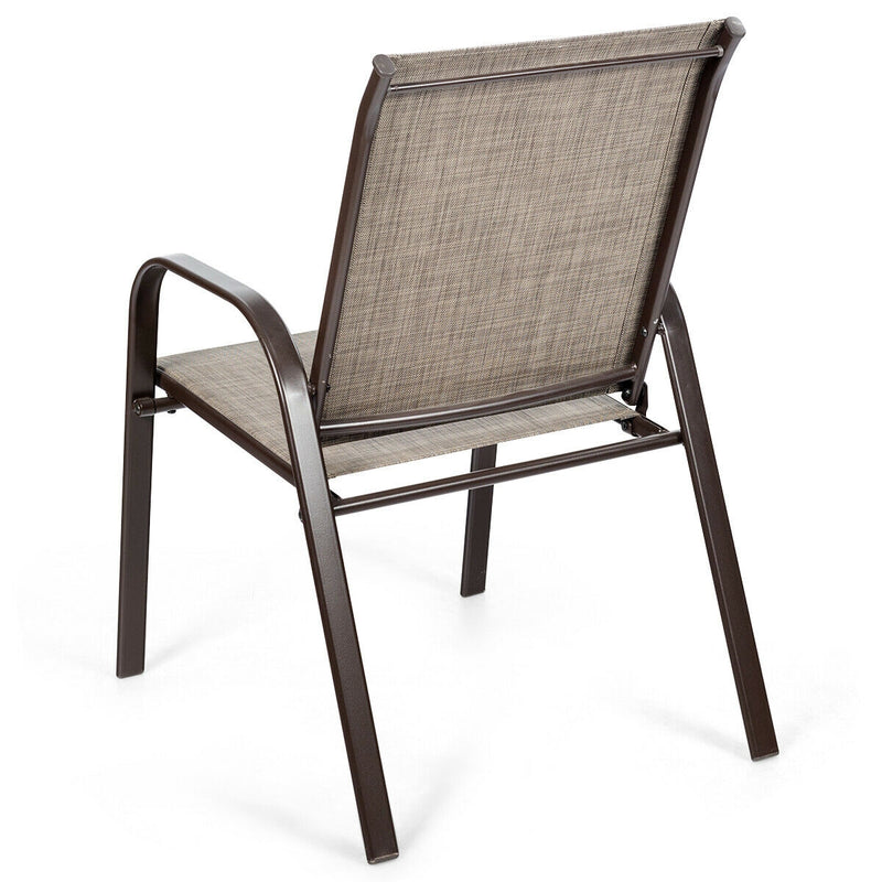 2 Pieces Patio Outdoor Dining Chair with Armrest