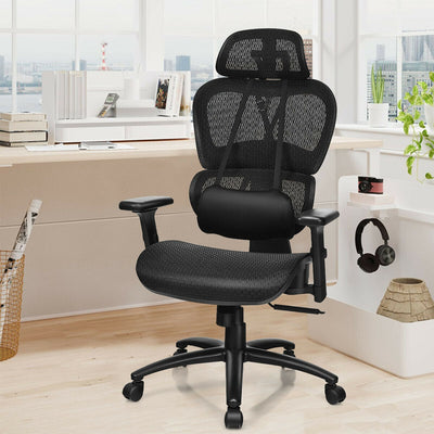 Mesh Office Chair Recliner Adjustable Headrest