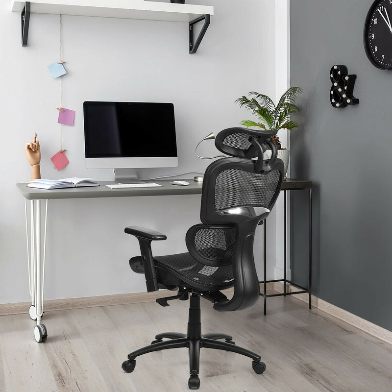 Mesh Office Chair Recliner Adjustable Headrest