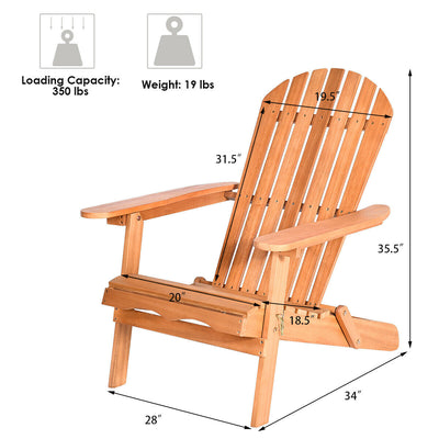 Eucalyptus Chair Foldable Outdoor Wood Lounger Chair