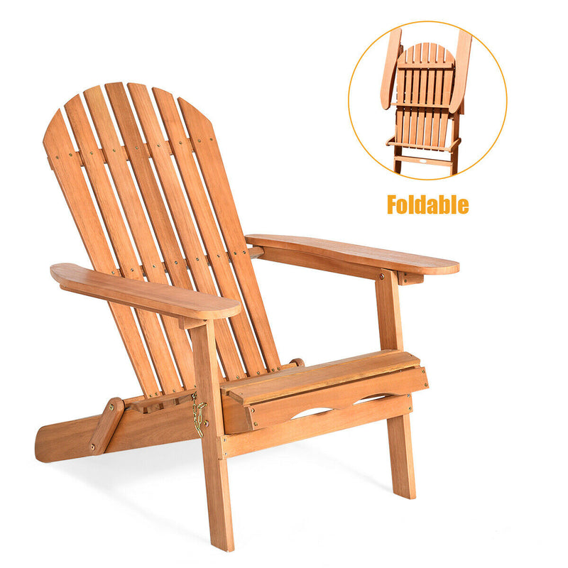 Eucalyptus Chair Foldable Outdoor Wood Lounger Chair