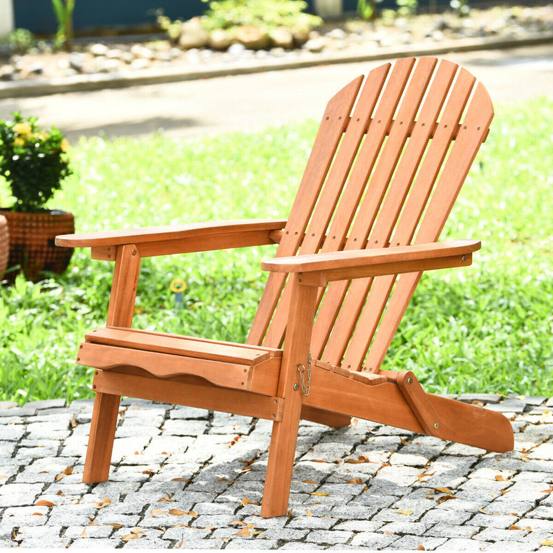 Eucalyptus Chair Foldable Outdoor Wood Lounger Chair