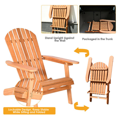 Eucalyptus Chair Foldable Outdoor Wood Lounger Chair