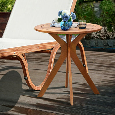 27'' Outdoor Round Solid Wood Coffee Side Bistro Table