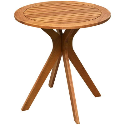 27'' Outdoor Round Solid Wood Coffee Side Bistro Table