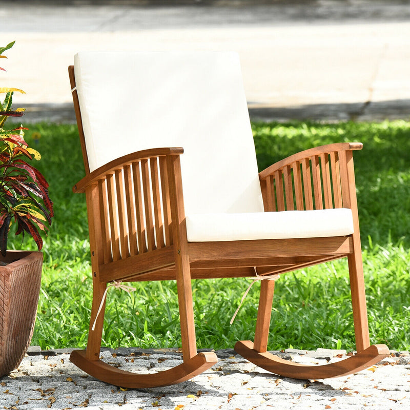 Outdoor Acacia Garden Wood Rocking Chair