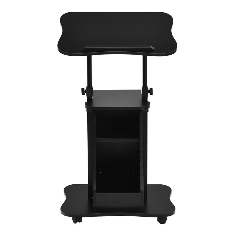 Sit-to-Stand Laptop Desk Cart Height Adjustable with Storage